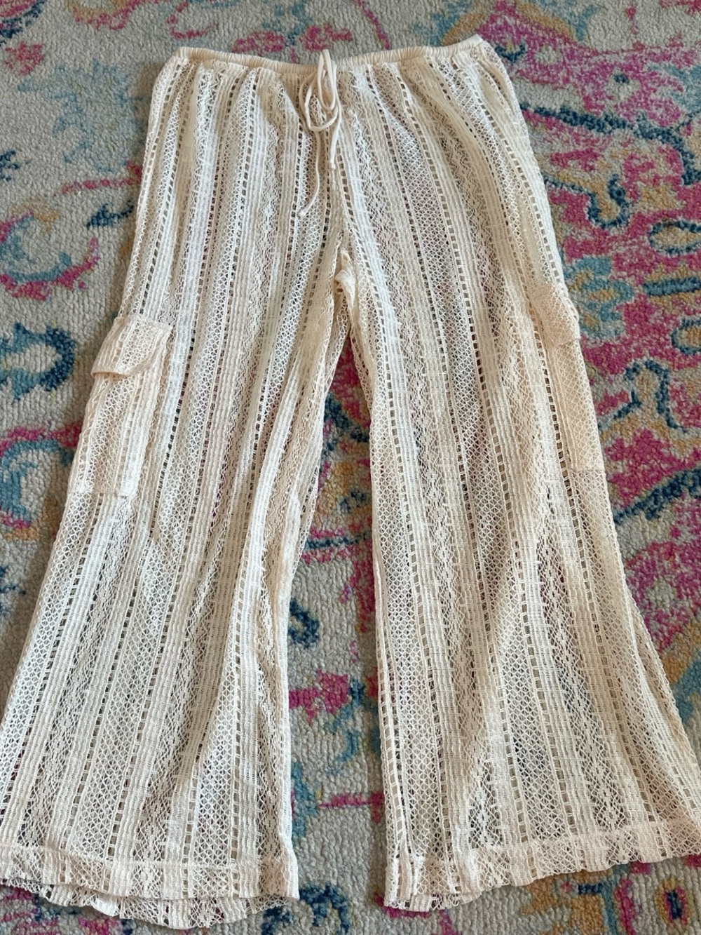 wild fable Cream Crochet Straight-Leg Pants